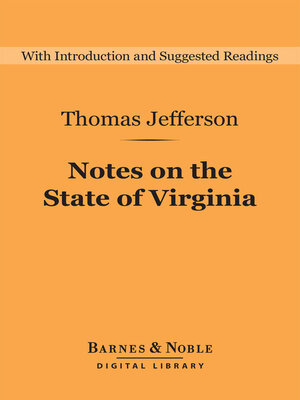 cover image of Notes on the State of Virginia (Barnes & Noble Digital Library)